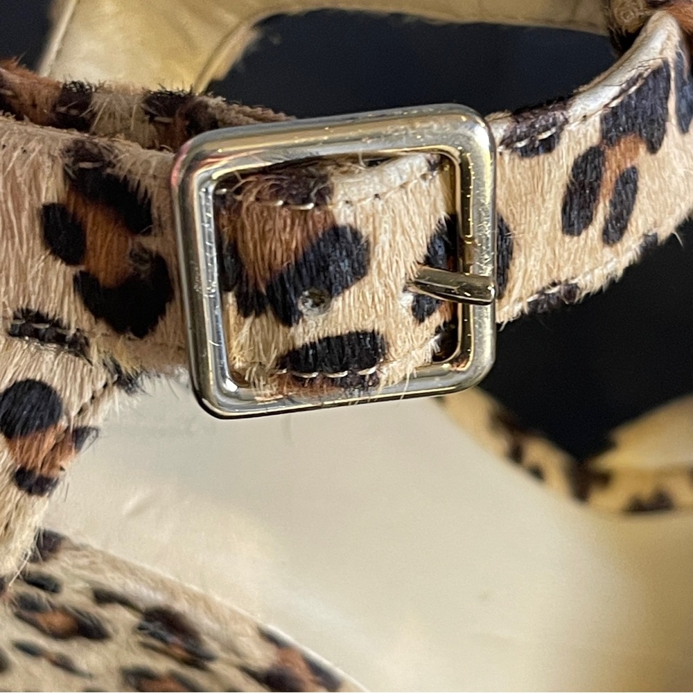 Leopard Print Wedge Sandals - Picture 5 of 8